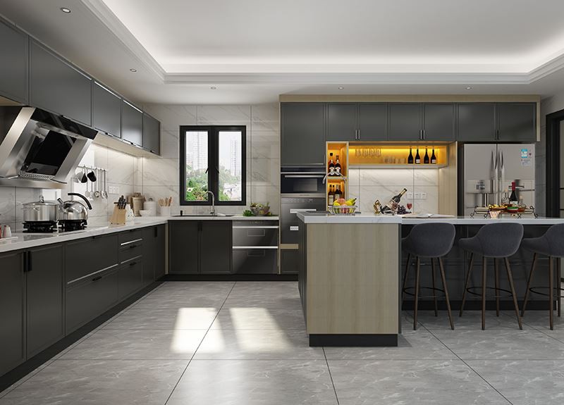 Black PVC Kitchen Cabinets Black PVC Kitchen Cabinets